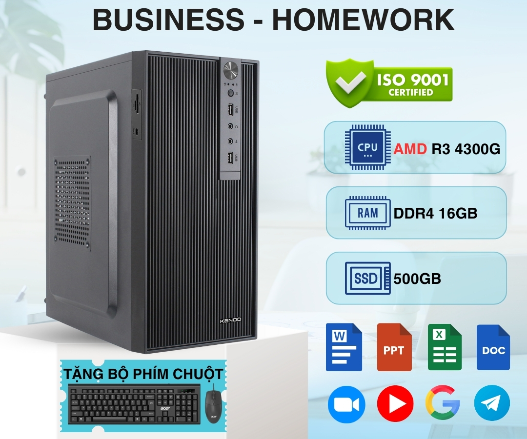 PC Văn Phòng - PC3B Office Cashier 2 (Ryzen 3 4300G - 16GB RAM - SSD 500GB - 450W)