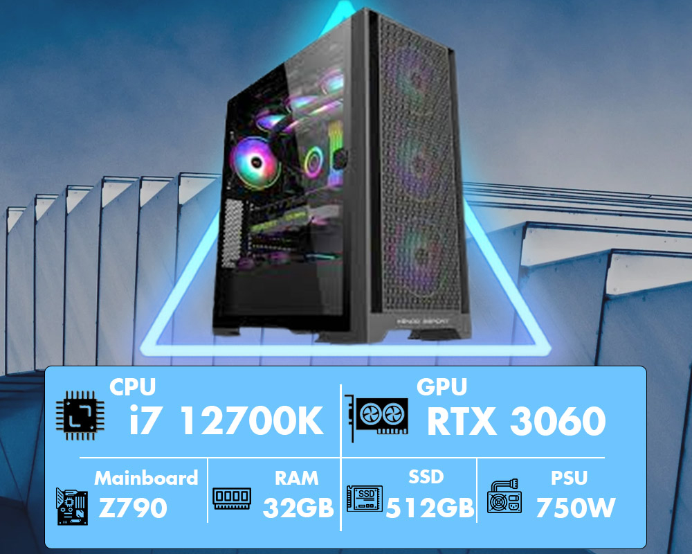 Máy tính 3BWS DESIGNER 34 (I7 12700K/Z790/32GB/512Gb SSD/ RTX 3060 12Gb/750W)