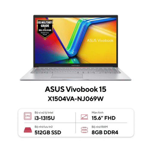Laptop Asus X1504VA-NJ069W (i3 1315U/8GB RAM/512GB SSD/15.6 FHD/Win11/Bạc)