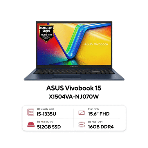 Laptop Asus VivoBook X1504VA-NJ070W (i5 1335U/16GB RAM/512GB SSD/15.6 FHD/Win11/Xanh)