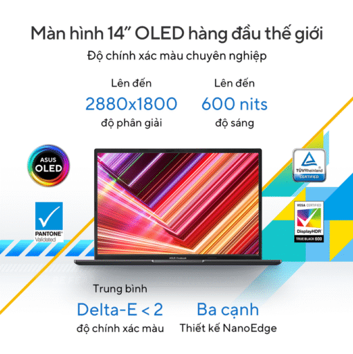 Asus Vivobook 14 OLED A1405VA-KM095W (i5 13500H/16GB RAM/512GB SSD/14 2.8K Oled/Win11/Bạc/Chuột) - Ảnh 5